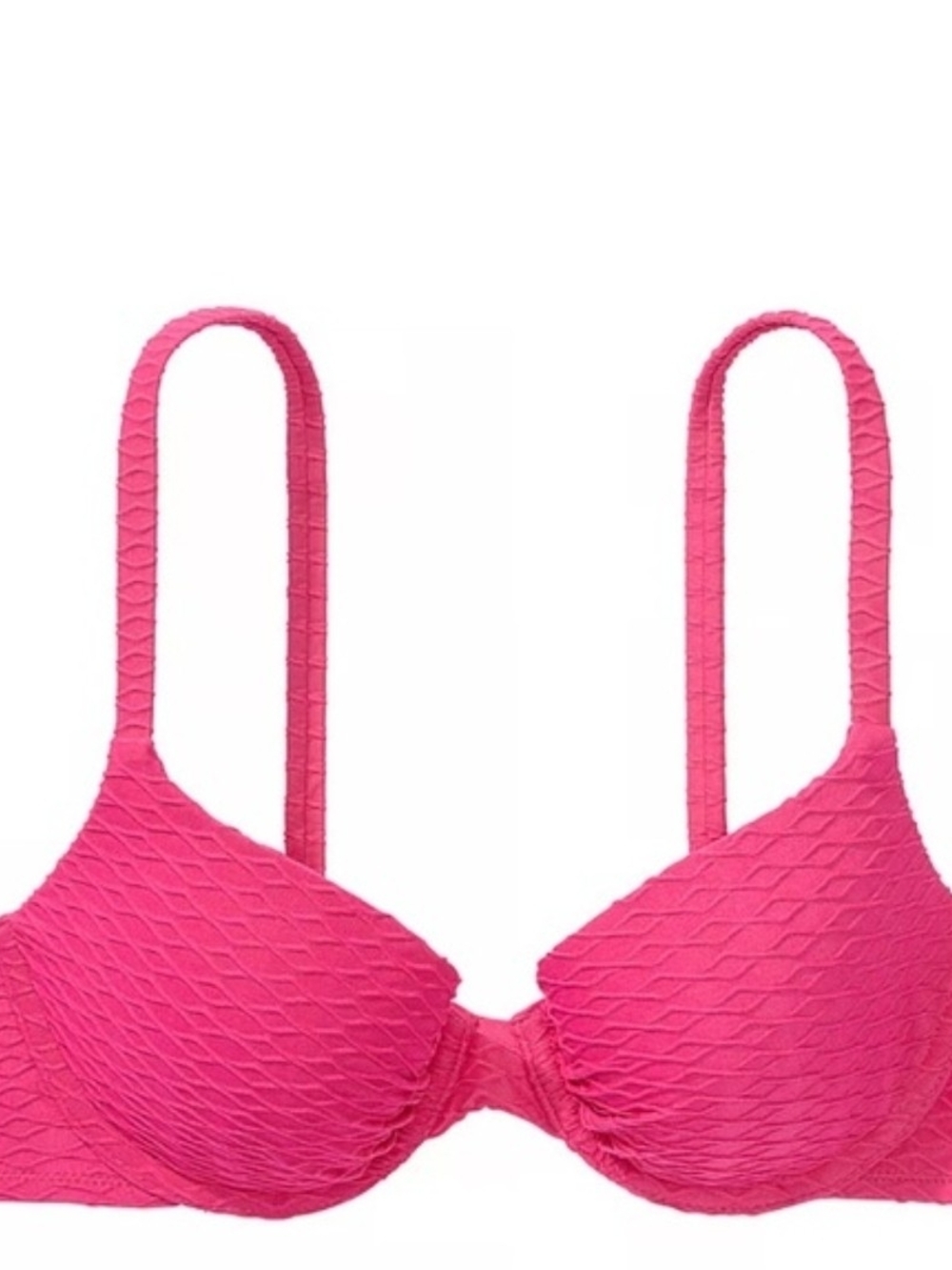 Victoria's Secret Hot Pink Textured Underwire Bikini Top